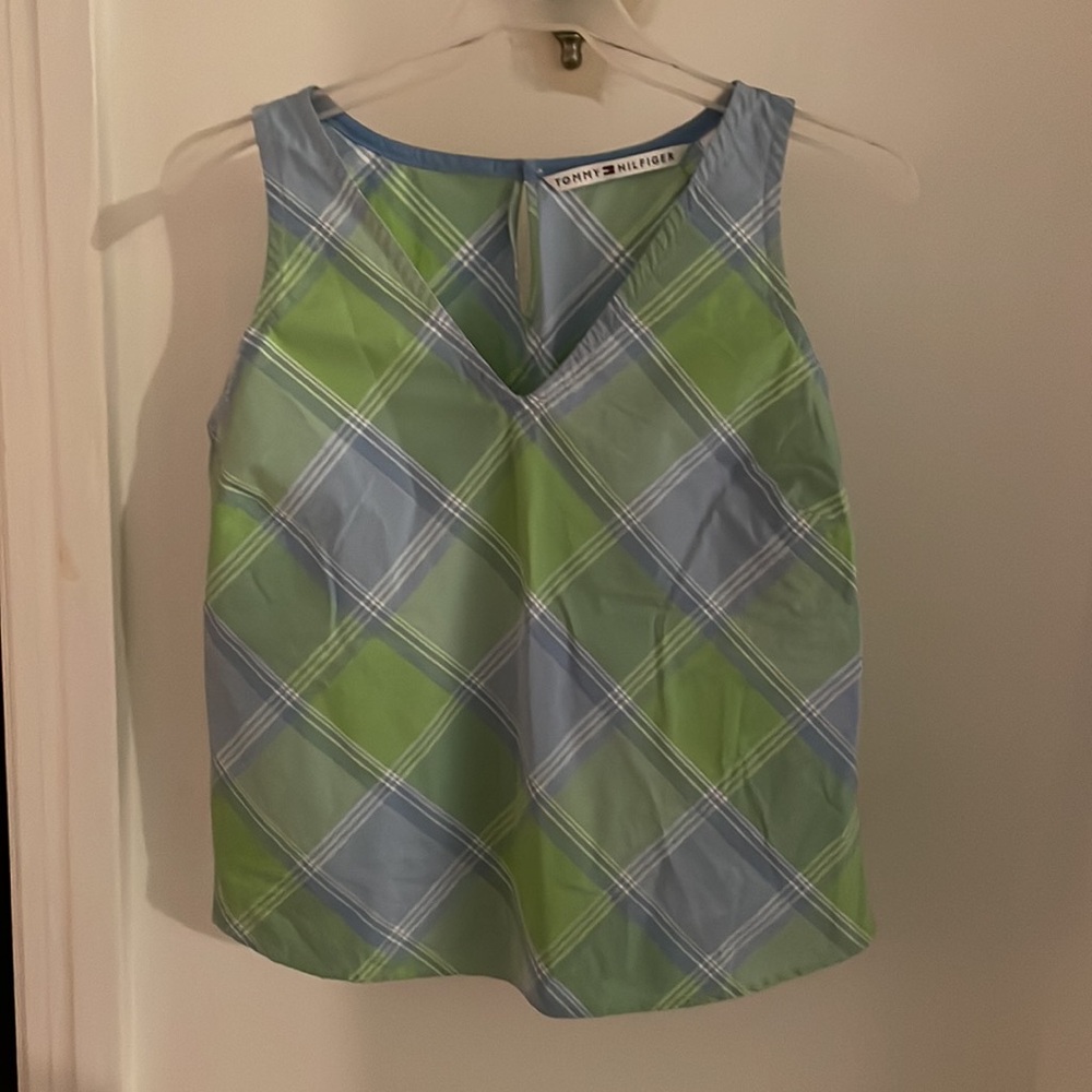 Vintage Tommy Hilfiger Tank Top Plaid Summer Cute - Picture 2 of 5